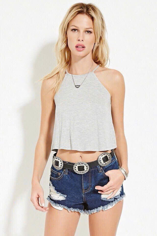 High Neck Tank Top Sleeveless Shirts Loose Fit